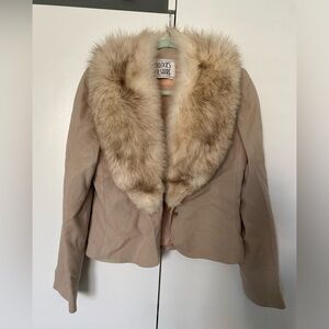 Faux Fur Collar Tan Jacket